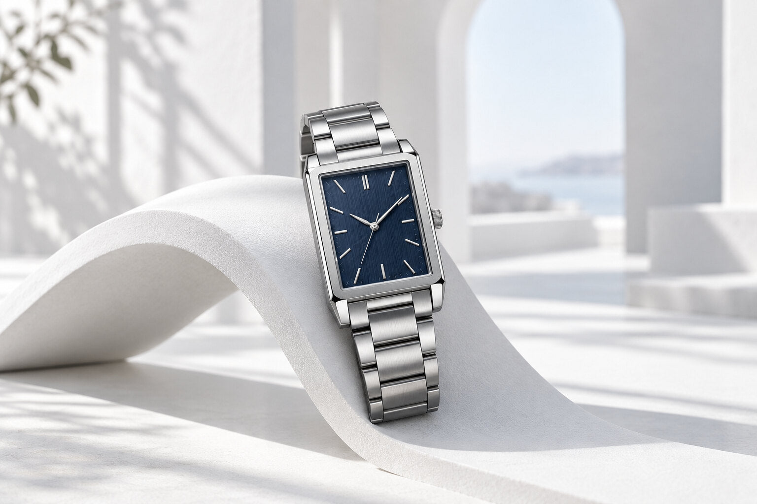 Bexley watch on a white sculptural surface